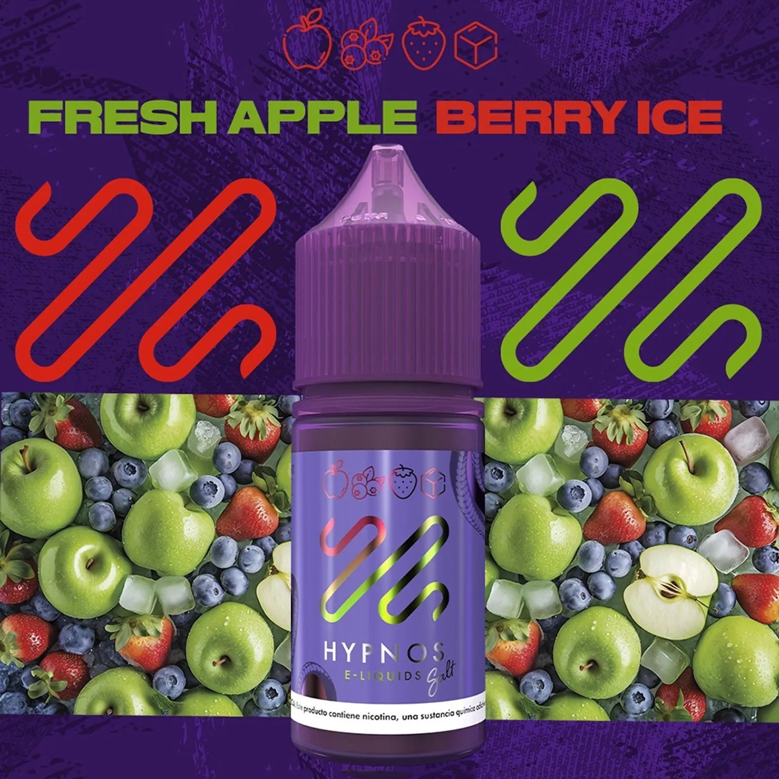 Hypnos Salt - Fresh Apple Berry (Maçã e Frutas vermelhas) - 30ml - NicSalt