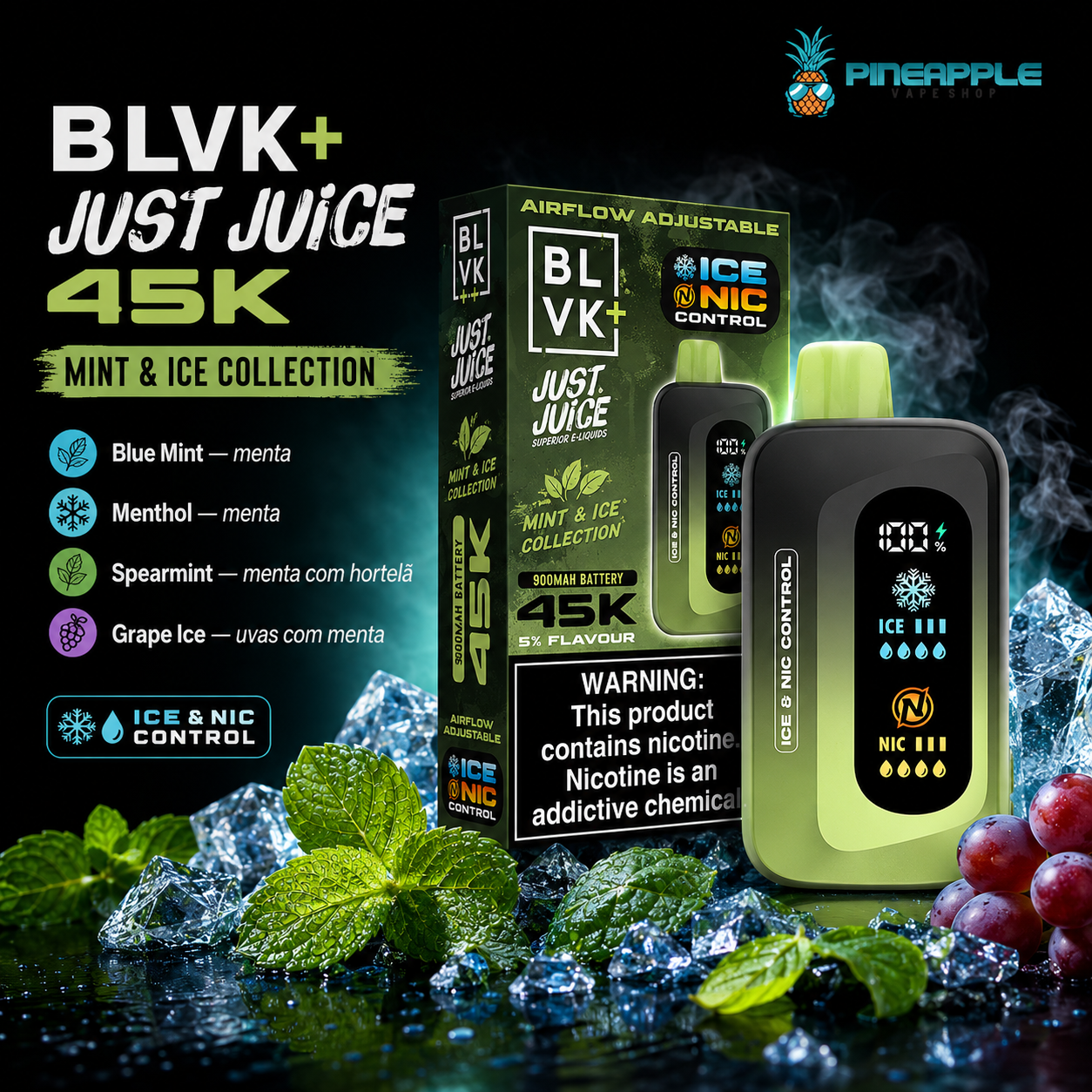 BLVK+ Just Juice - Ice & Nic Control 45K