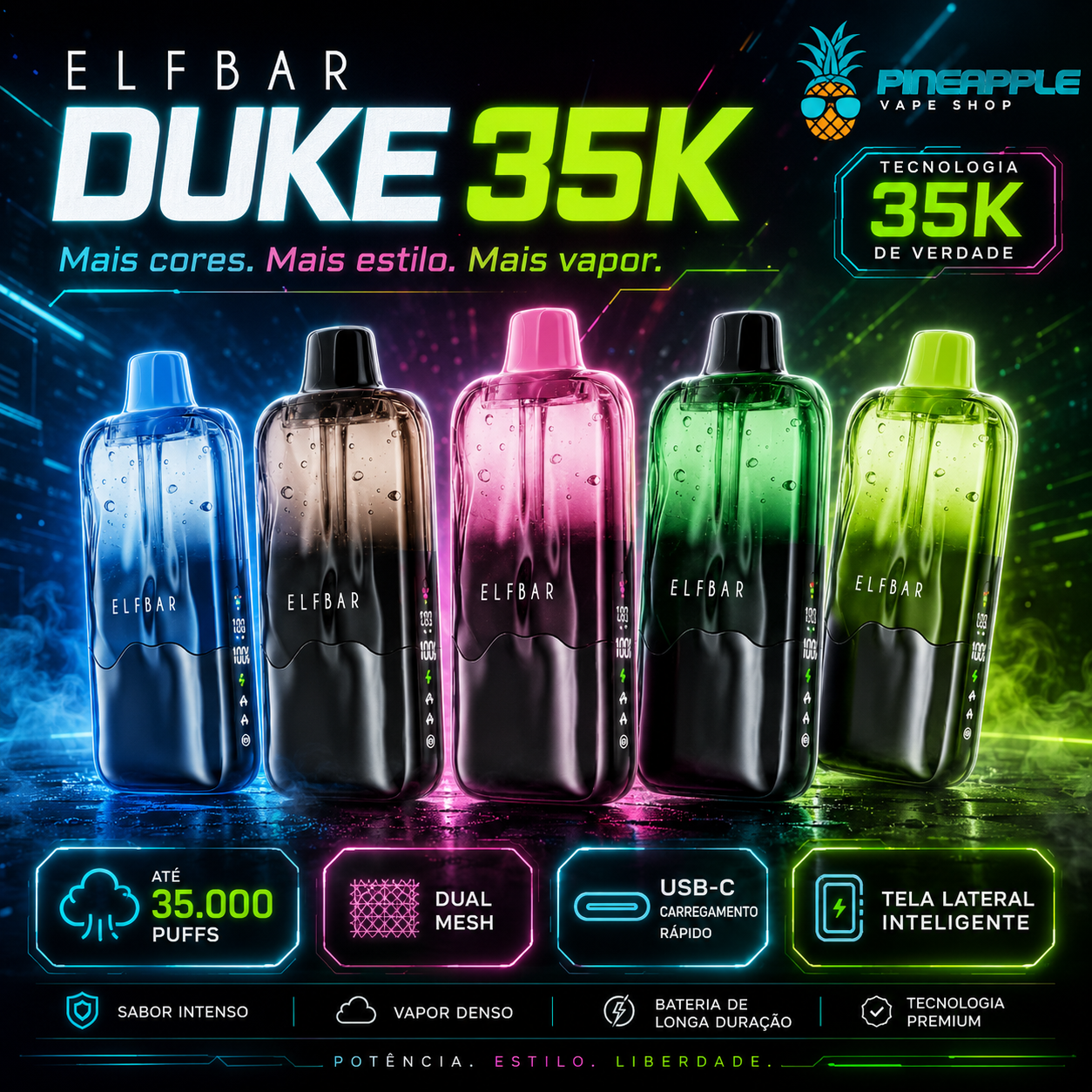 A PROMO! Elfbar Duke – 35.000 Puffs – Pod Descartável - Últimas peças!