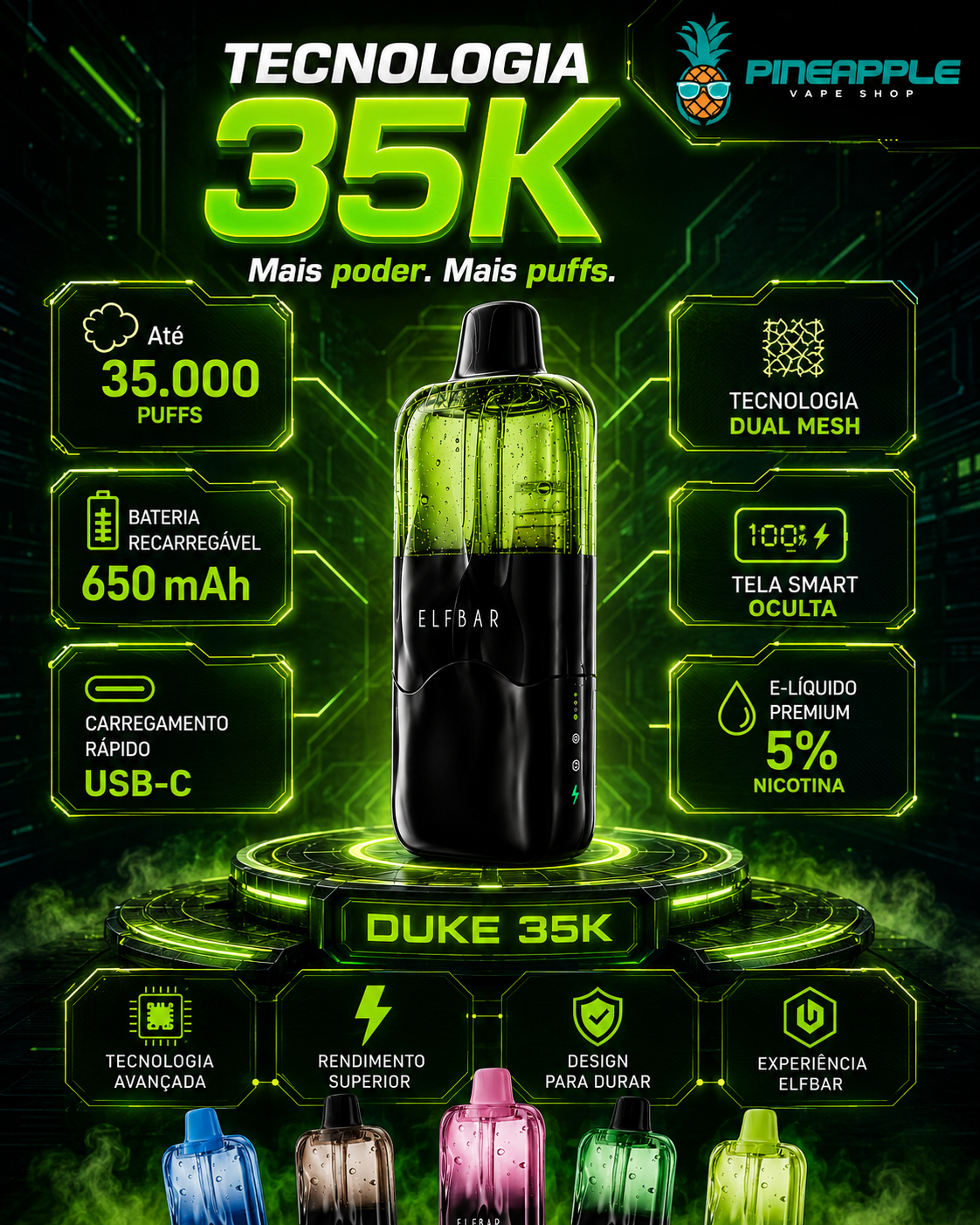 A PROMO! Elfbar Duke – 35.000 Puffs – Pod Descartável - Últimas peças! - Imagem 6