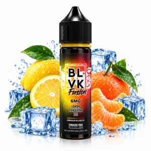 BLVK Lemon Tangerine 60ml Fusion Freebase – frasco de líquido sabor limão e tangerina com frescor mentolado
