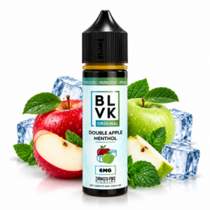 BLVK Double Apple Menthol 60ml Original Freebase – frasco de líquido sabor dupla maçã com mentol