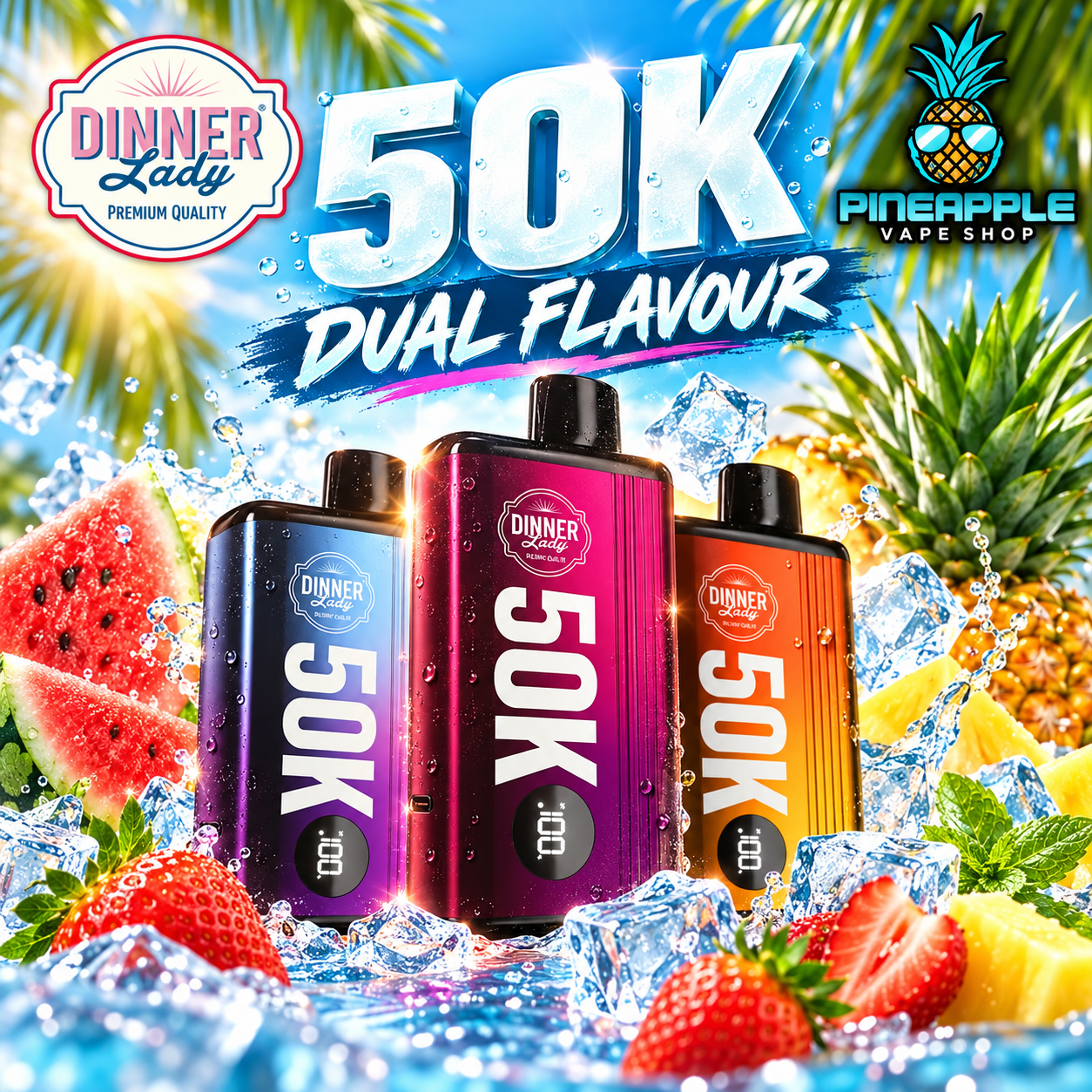 Dinner Lady Dual Flavor - 50.000 puffs - Pod Descartável